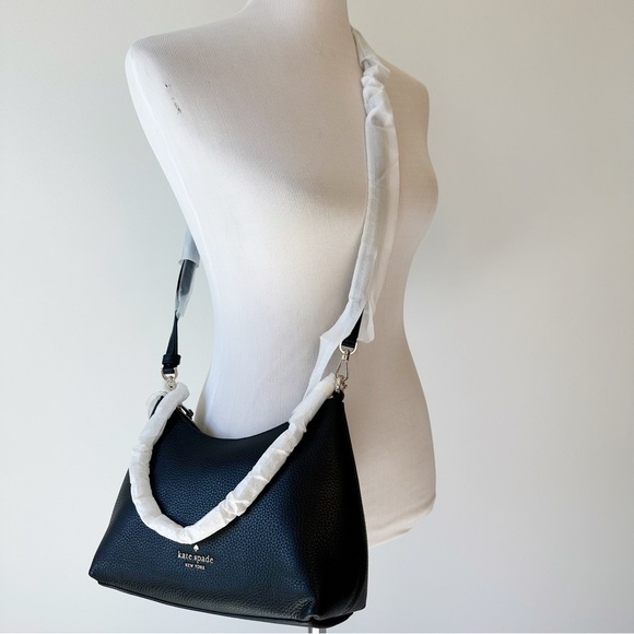 Kate Spade NWT Black Leather Zippy Convertible Crossbody Top Zip Bag K9374 - Picture 4 of 16